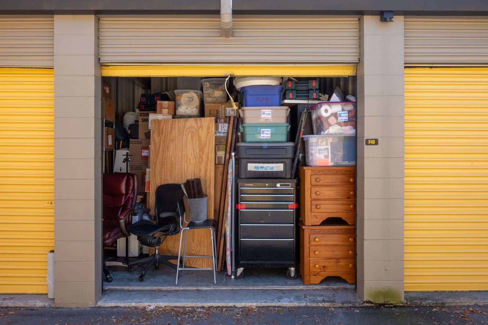 a cluttered storage unit