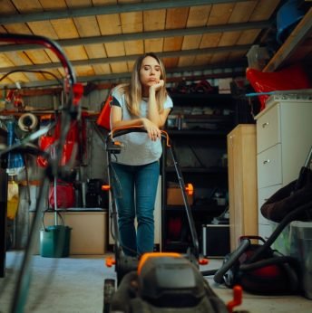 cluttered garage needing new lighting
